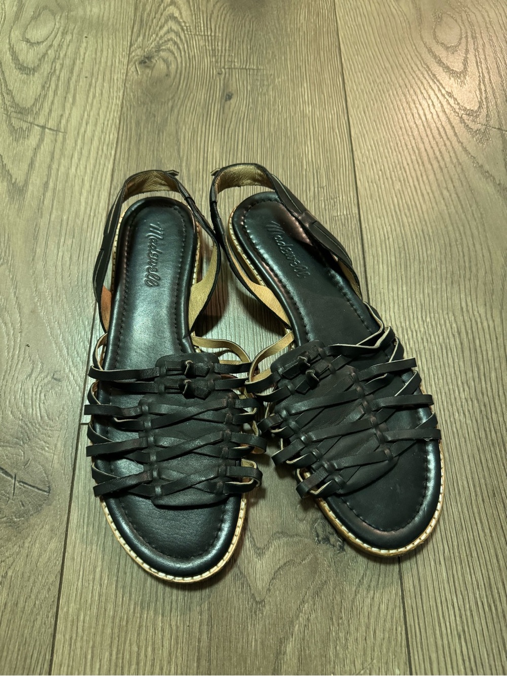 Madewell Women’s Black Woven Slingback Sandals Size 8.5